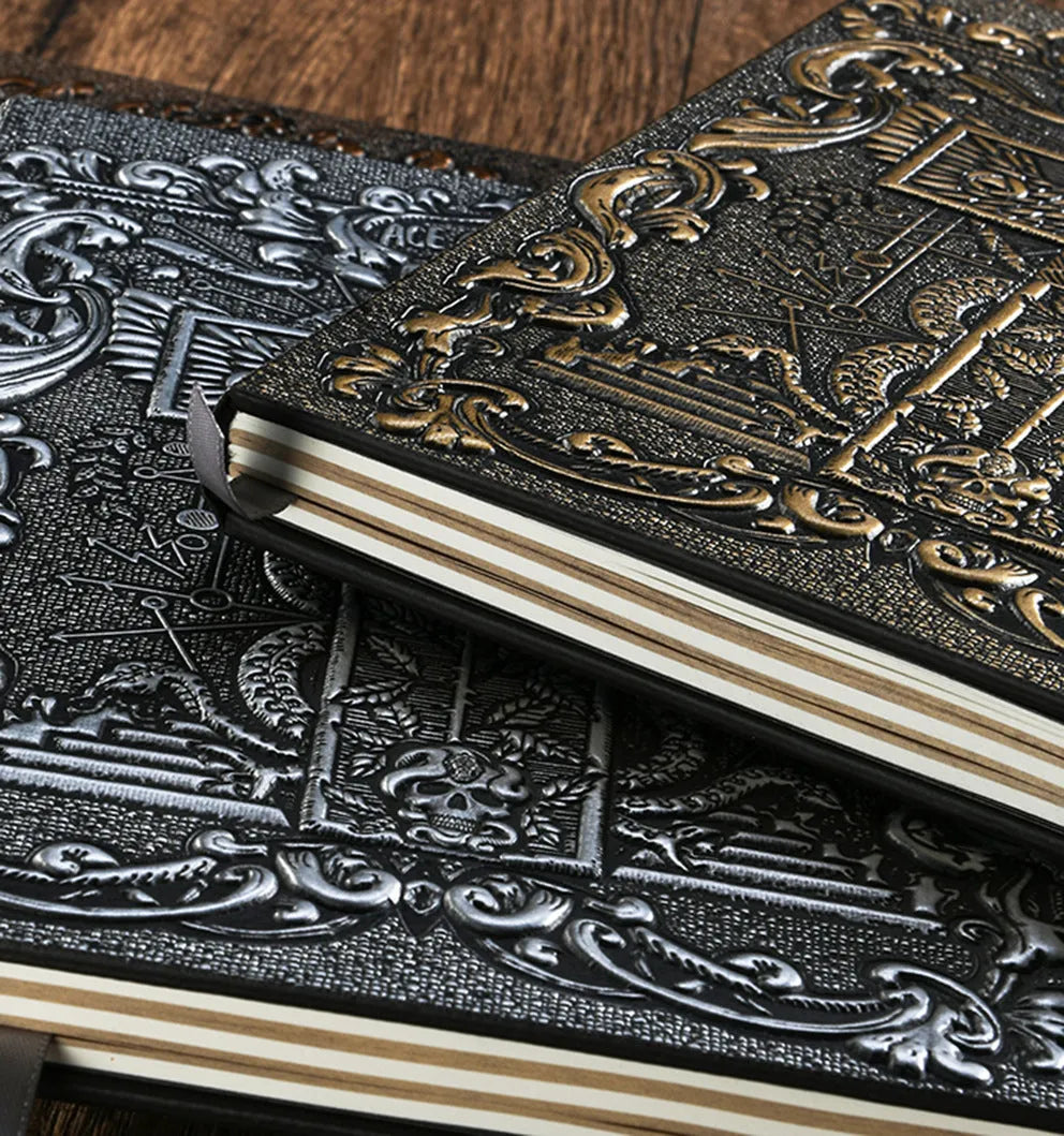 Tarot card retro embossed A5 PU notebook in bronze with 20.8 x 14.2cm 80gsm pages