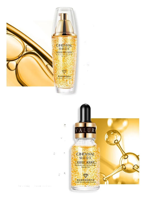 24k Gold Pet Skin Care Kit facial set with 100ml, 50g, and two 15ml bottles