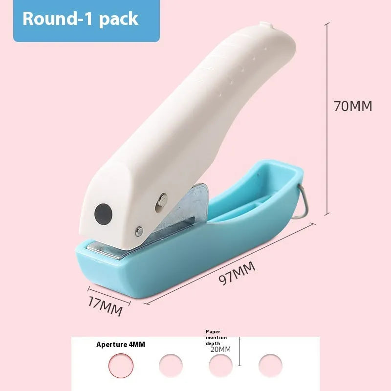 Small manual punching machine with love, star, and round shaped 4mm embossed patterns for paper crafting