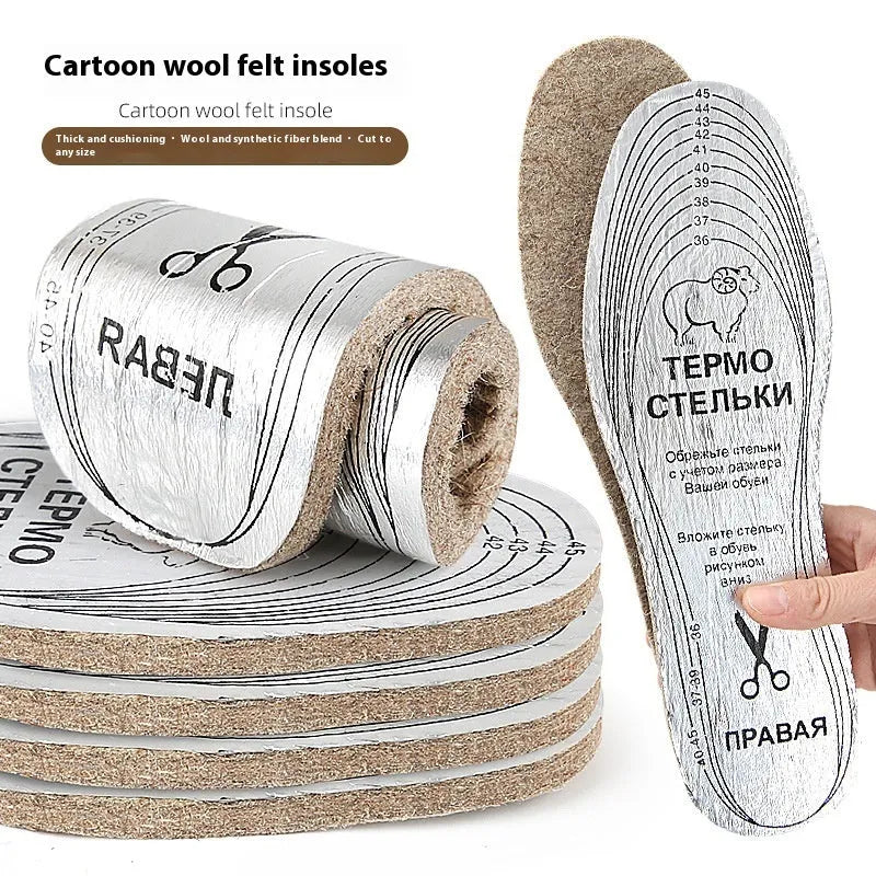 Thick wool carpet insoles 6.5mm flat aluminized paper shock absorbing for shoes