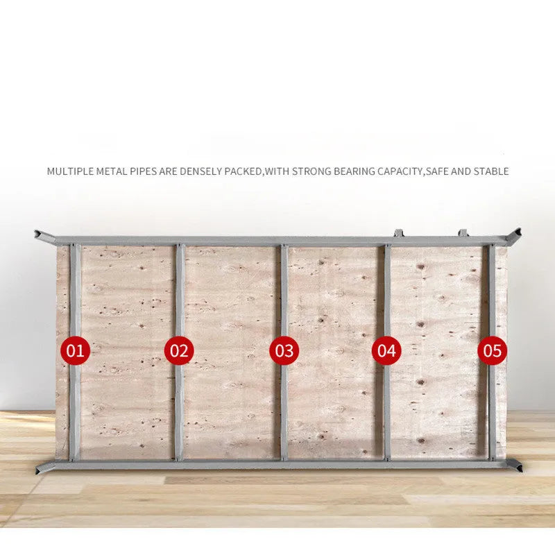 Steel colour square tube iron bed frame, 2000 x 900 x 1700mm, with 9mm bed board and double-layer thickened metal build