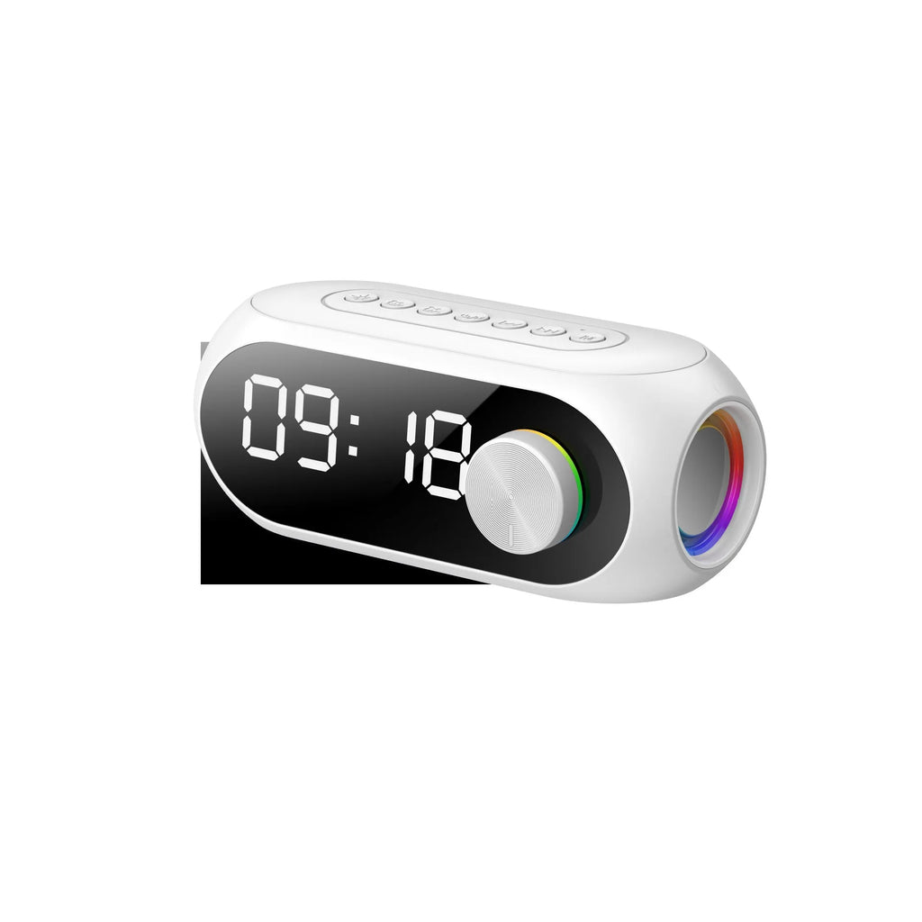 Portable mini clock radio in S8 Black colour with USB charging cable