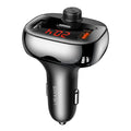 Black Bluetooth receiver car cigarette lighter charger with USB output for 24V vehicles