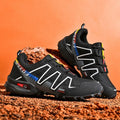 Men's grey orange synthetic leather low-top casual shoes with non-slip rubber sole.