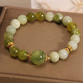 Xiuyan jade green women's bracelet with original sweet mori style design.