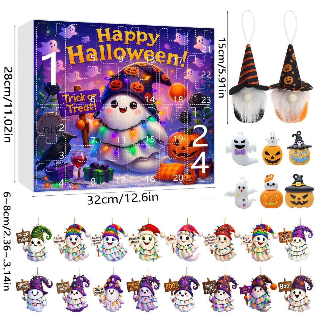 Ghost Pumpkin Doll Blind Box Halloween tree ornaments with acrylic pendants and PVC figurines
