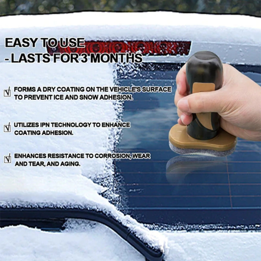 Compact blue and white hydrophobic nano coating car snow brush with PE bristles