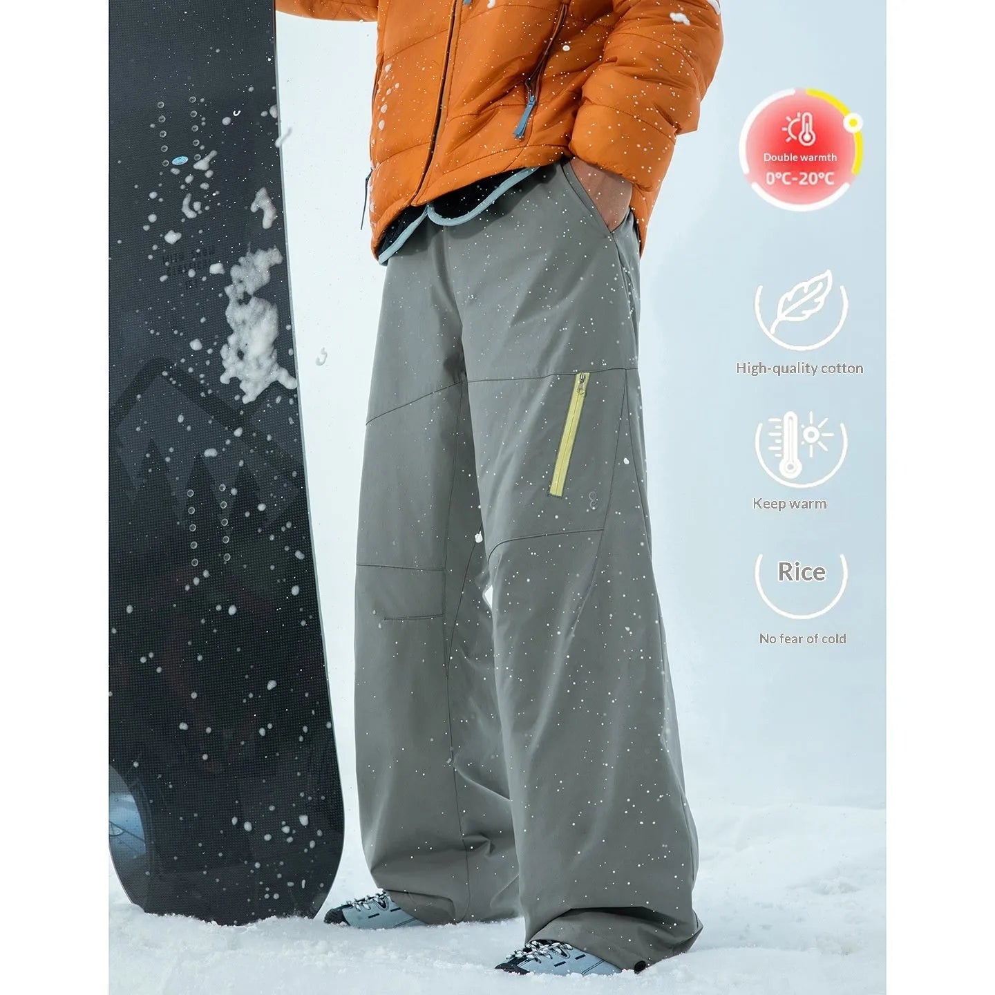 Warm thick straight leg sports trousers in carbon black – mid waist drawstring style with no fly, leisure basic fit