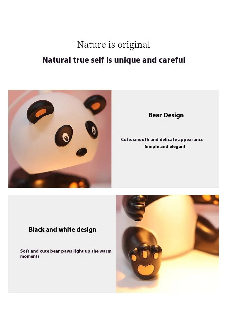 Panda-shaped aromatherapy wax melting table lamp with ambience light function, modern simplicity design, 220V
