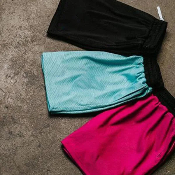 Men's mesh quick-drying shorts in chemical fibre fabric for summer sports activities
