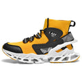 Ultra-light shock-absorbing running blade fly-knit sneakers in black, mid-top lace-up men's sports shoes