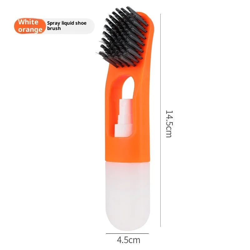 Portable plastic glue brush with press fluid dispenser, flexible head, available in orange purple white.