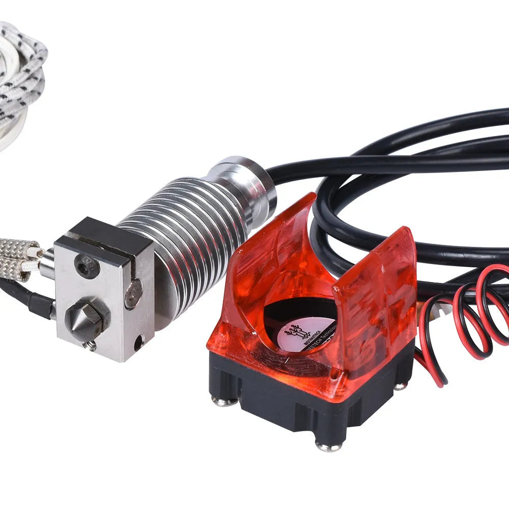 E3DV6 J Head remote extrusion head kit with hardened steel or copper-plated nozzle and all-metal or Teflon throat for 3D printers