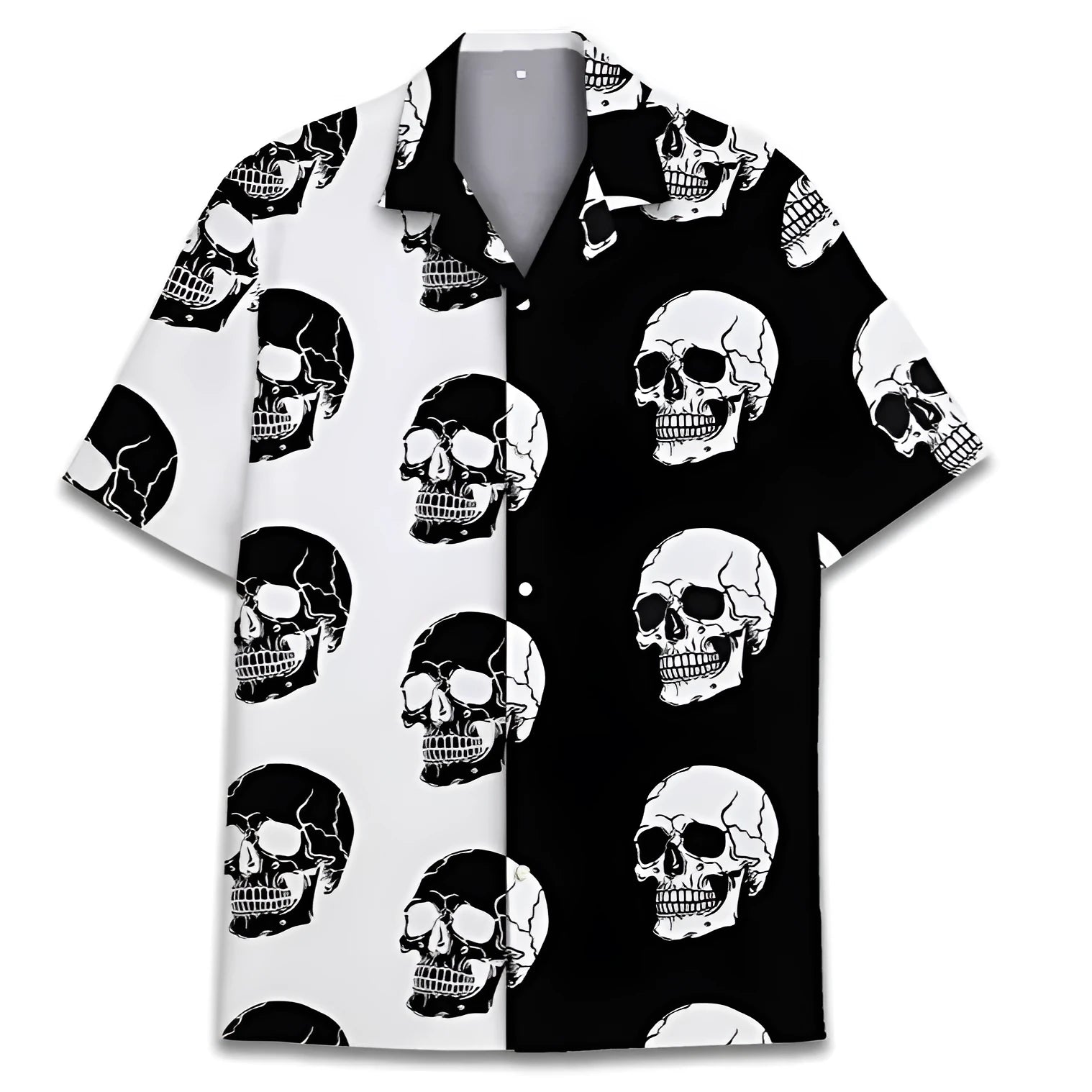 Men's Cuban collar Hawaiian shirt in polyester with digital print pattern for summer casual wear
