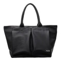 Lightweight expandable PU shoulder bag in black, shown with adjustable strap and sporty design.