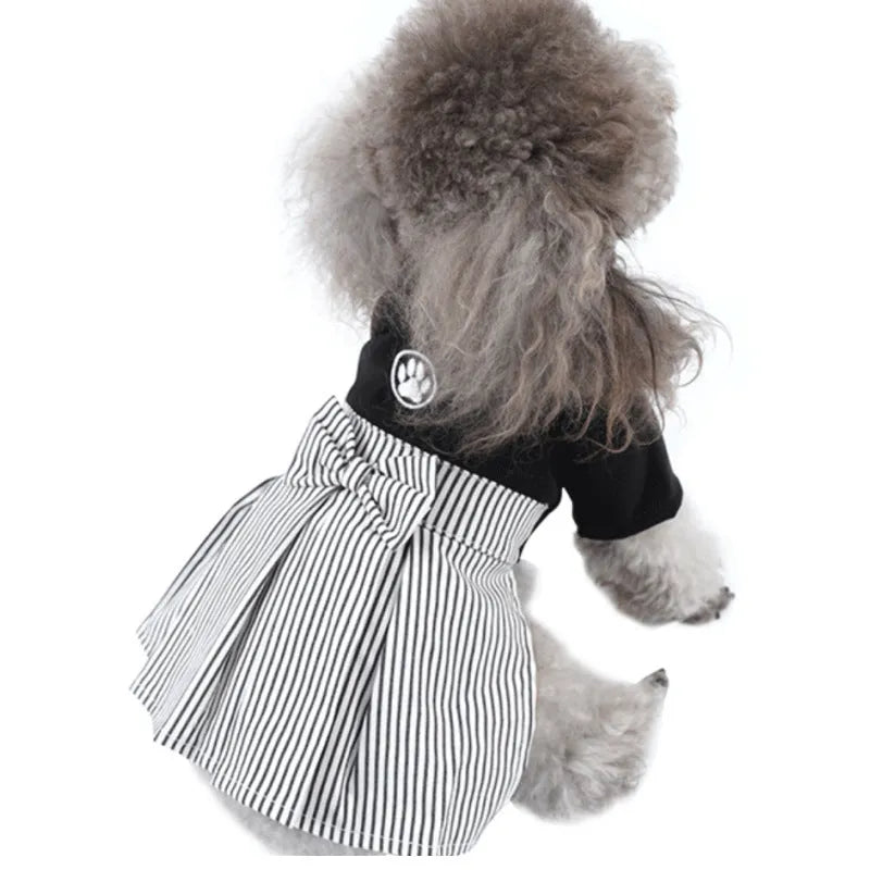 Cotton poodle dog clothes in skirt and four-foot pants styles for spring and summer