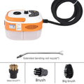 Yellow high-temperature high-pressure steam cleaner with nozzles for cleaning air conditioning and kitchen range hood grease