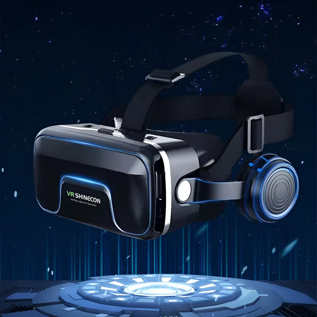 7th generation VR virtual reality game glasses in G04EA plus-sized version with plastic frame and head strap