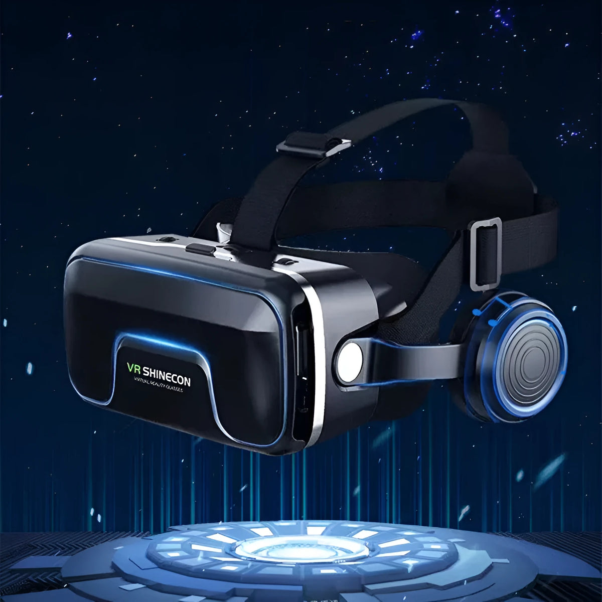 7th generation VR virtual reality game glasses in G04EA plus-sized version with plastic frame and head strap