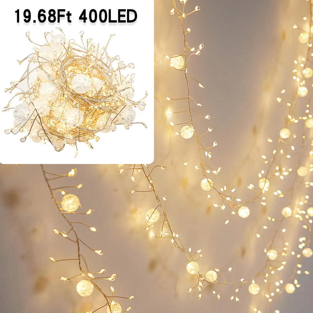 400LED flower-shaped fairy string lights 6 metres indoor decoration with IP66 protection