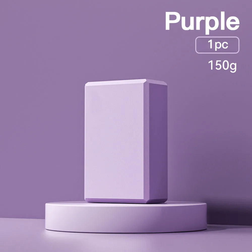 High density EVA yoga block with hexagonal ridges in solid colour for gym training and balance exercises