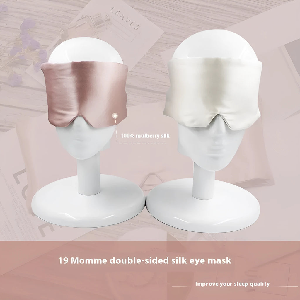 Mulberry silk sleep eye mask in multiple colours with adjustable head straps.