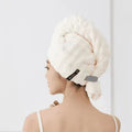 Thickened coral fleece soft absorbent one-piece tie-dye hair towel in gray, 25x75cm bubble velvet dry hair cap