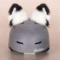 Plush fabric ski helmet decoration with cartoon designs in various colours for helmet personalisation