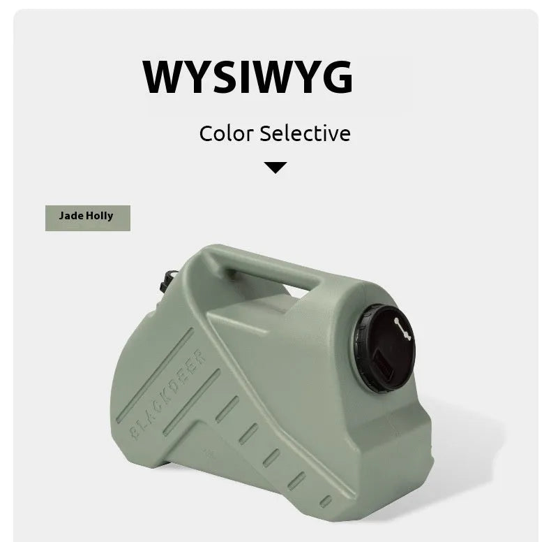 Green collapsible PP water storage tank with carry handle in 13L and 18L sizes.