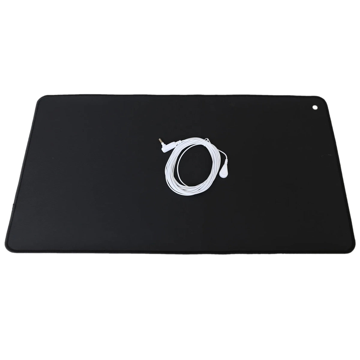 Black conductive PU grounding yoga mat 40x60cm with foot pad on floor