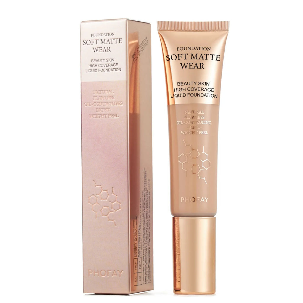 PHOFAY Full Coverage Foundation 30ml bottle with oil control and lightweight feel for even skin tone