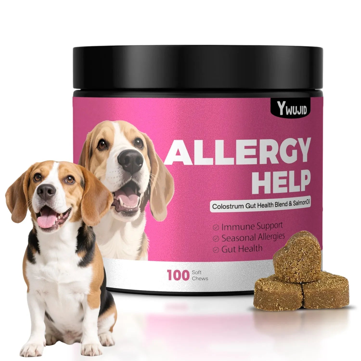 Pet anti-allergy chewable tablet set with smart ball and nail clippers for dogs and cats