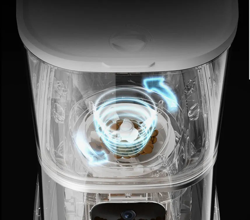 Pet automatic feeder 6L large capacity smart voice recorder app control timer feeding cat dog food dispenser white colour