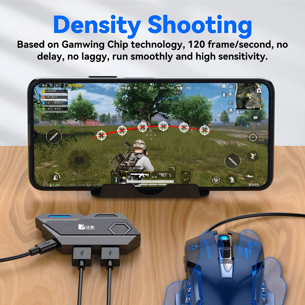 Gamwing Jiaying MIX series keyboard and mouse converter for mobile gaming in Official Configuration Suit colour.