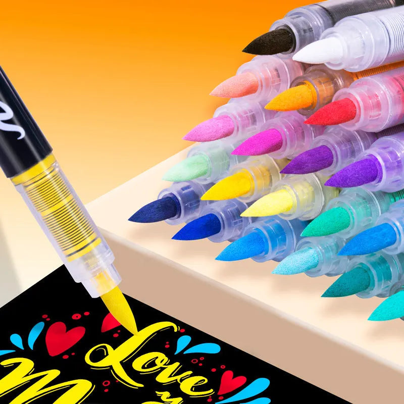 Set of acrylic marker pens with straight liquid paint for hand painting and graffiti artwork