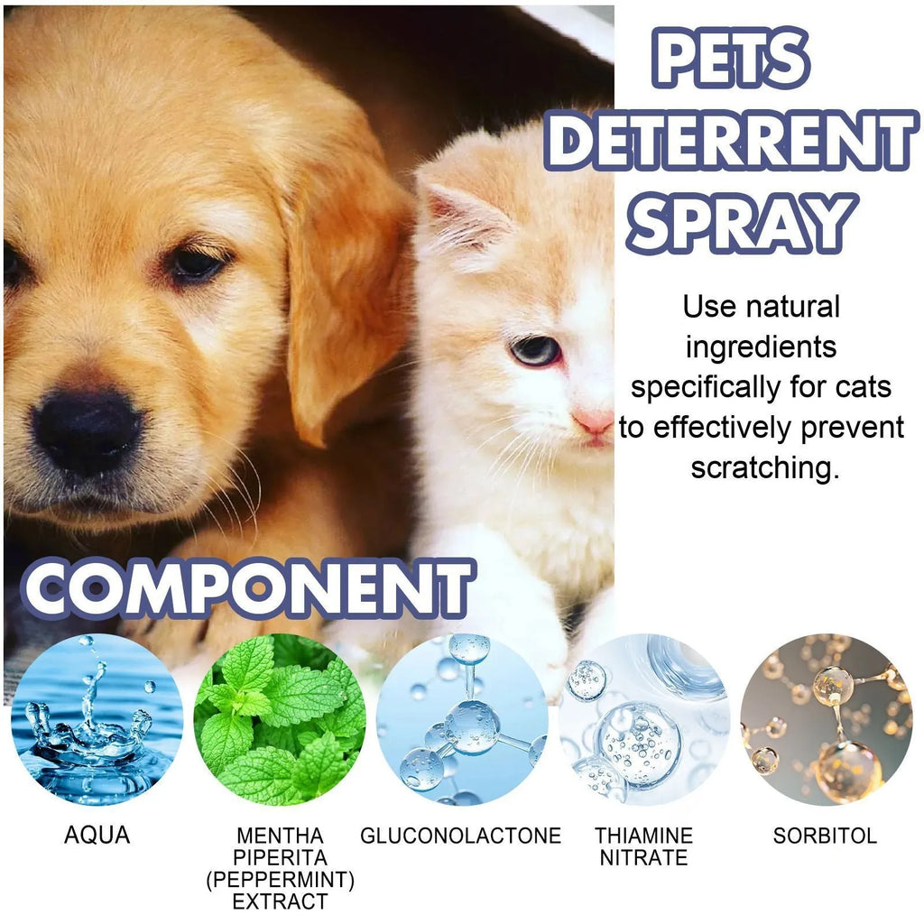 50ml pet behaviour spray bottle for deterring scratching on doors and sofas
