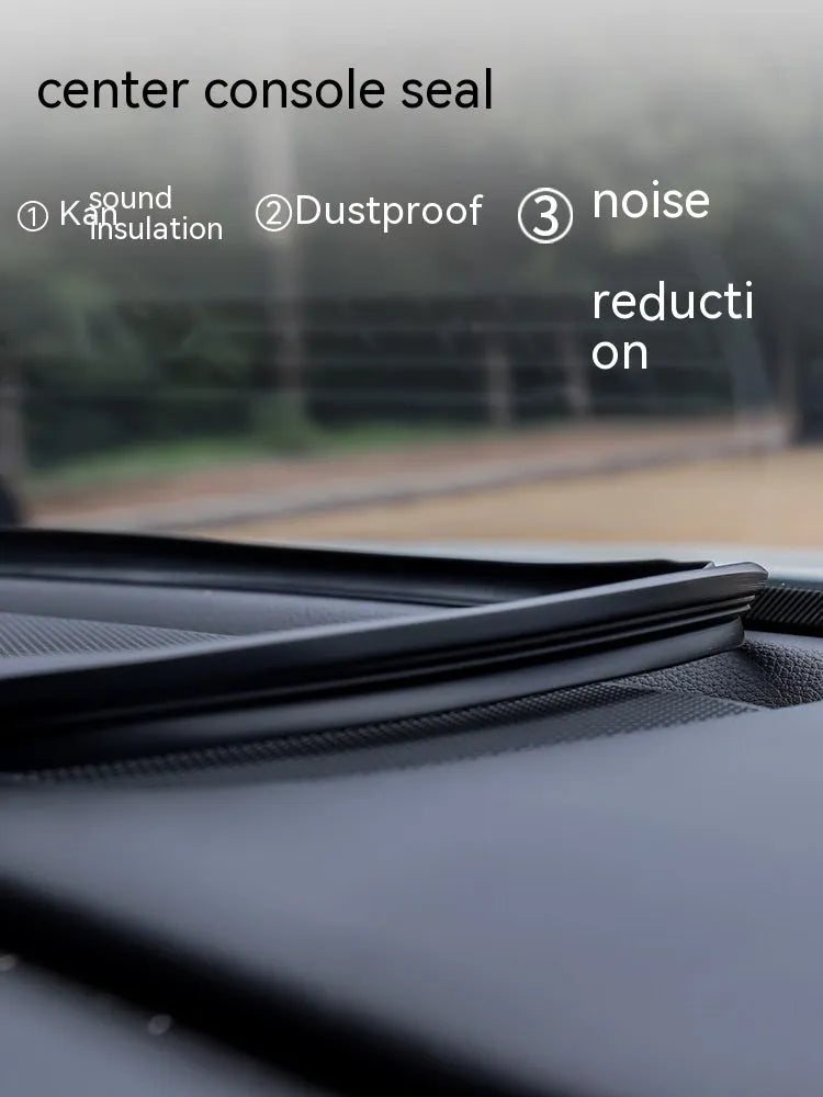 Silicone dashboard soundproof seal strip for Outlander with integrated card slots, 1.6 metres long.