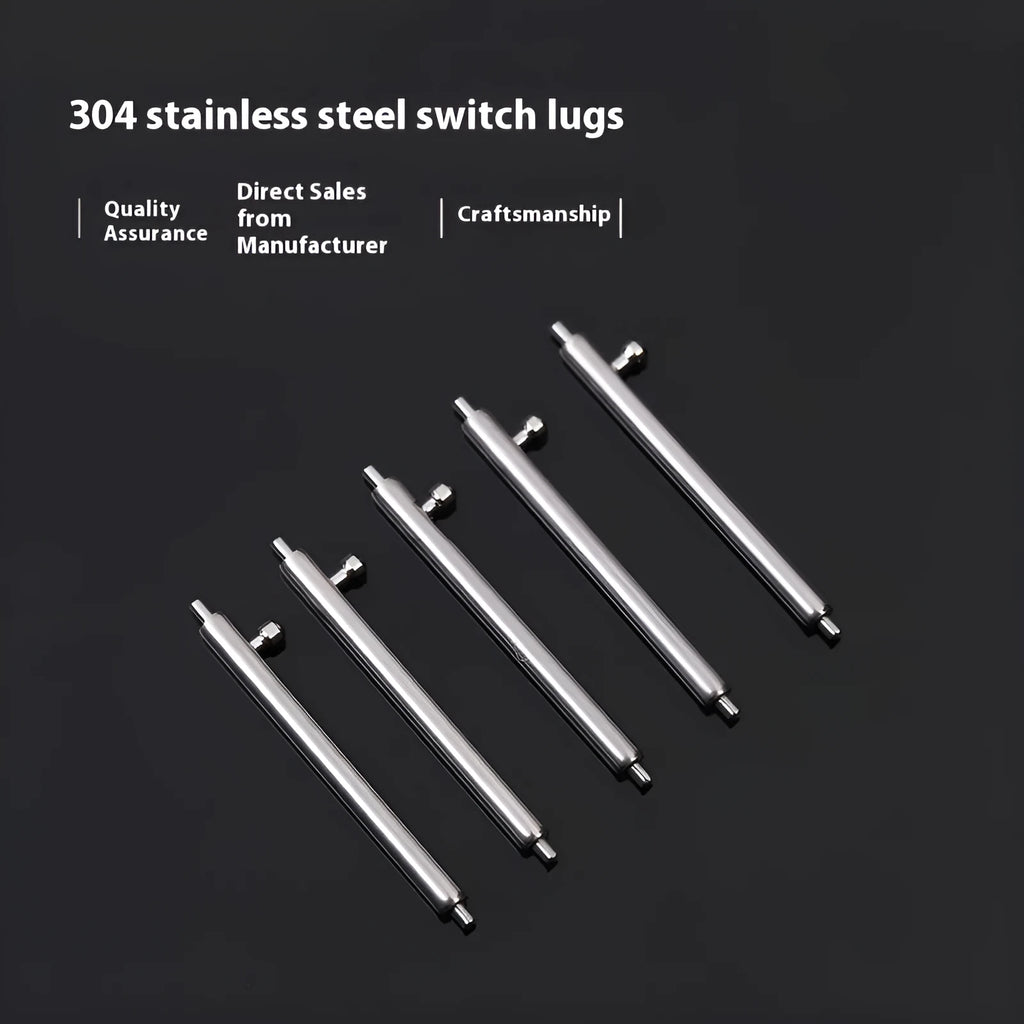 Silicone quick release watch ear spring bar pins in 1.5mm and 1.8mm diameters with lengths from 12mm to 24mm