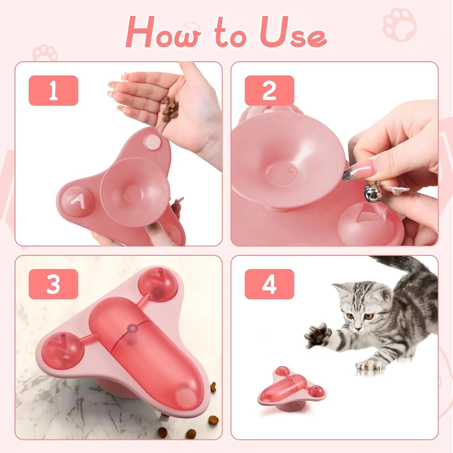Interactive pet puzzle feeder toy with blue colour, suction cups, bell, and snack compartment