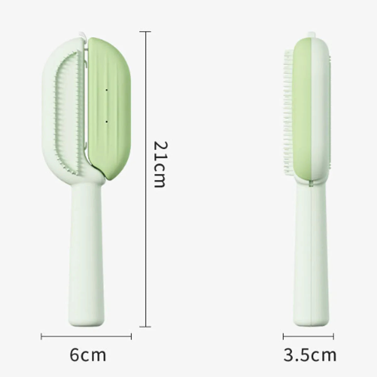 Blue pet comb with water tank for dog and cat grooming, measuring 21cm long
