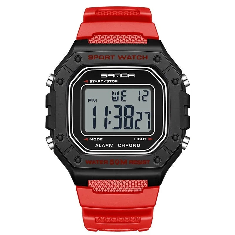 Waterproof youth electronic watch for swimming with alarm clock in multiple colour options
