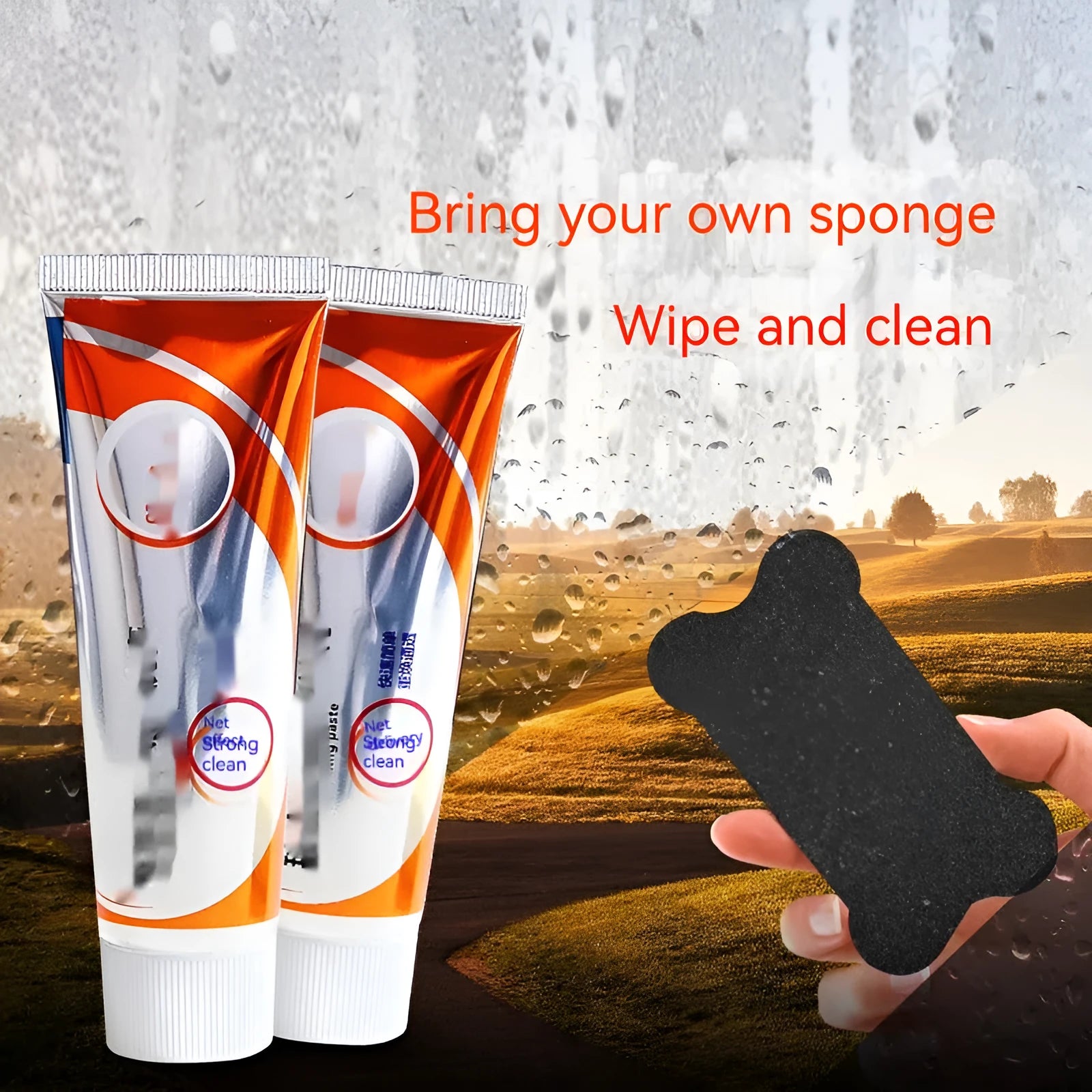 White 65ml car windshield cleaning paste bottle for descaling and oil stain removal