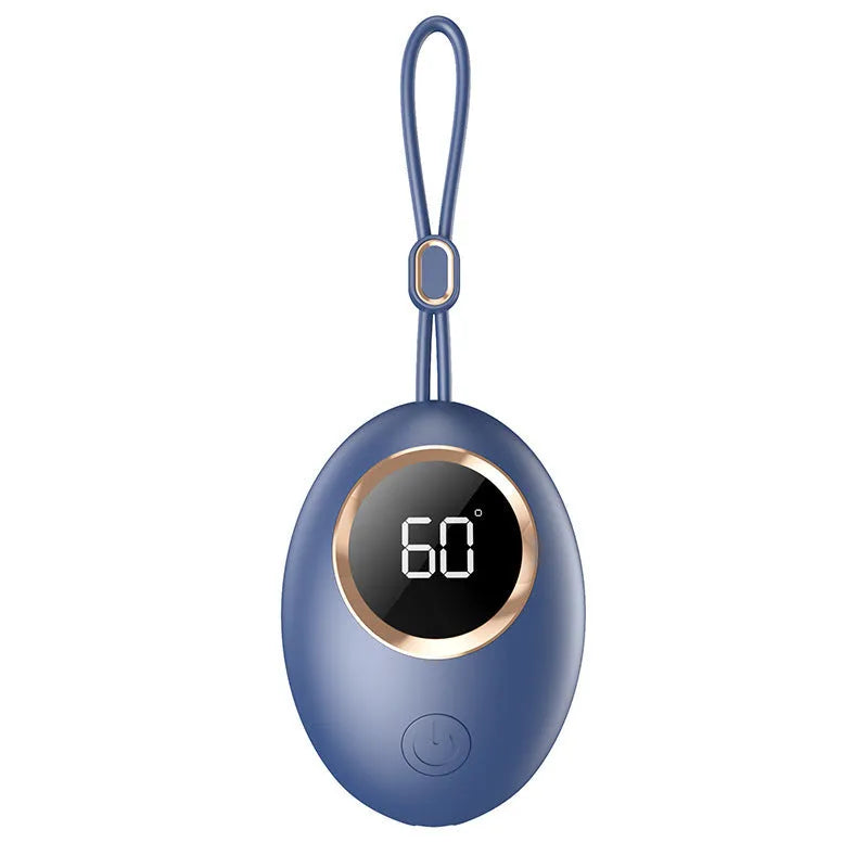 USB-powered hand warmer power bank with digital display in multiple colour options