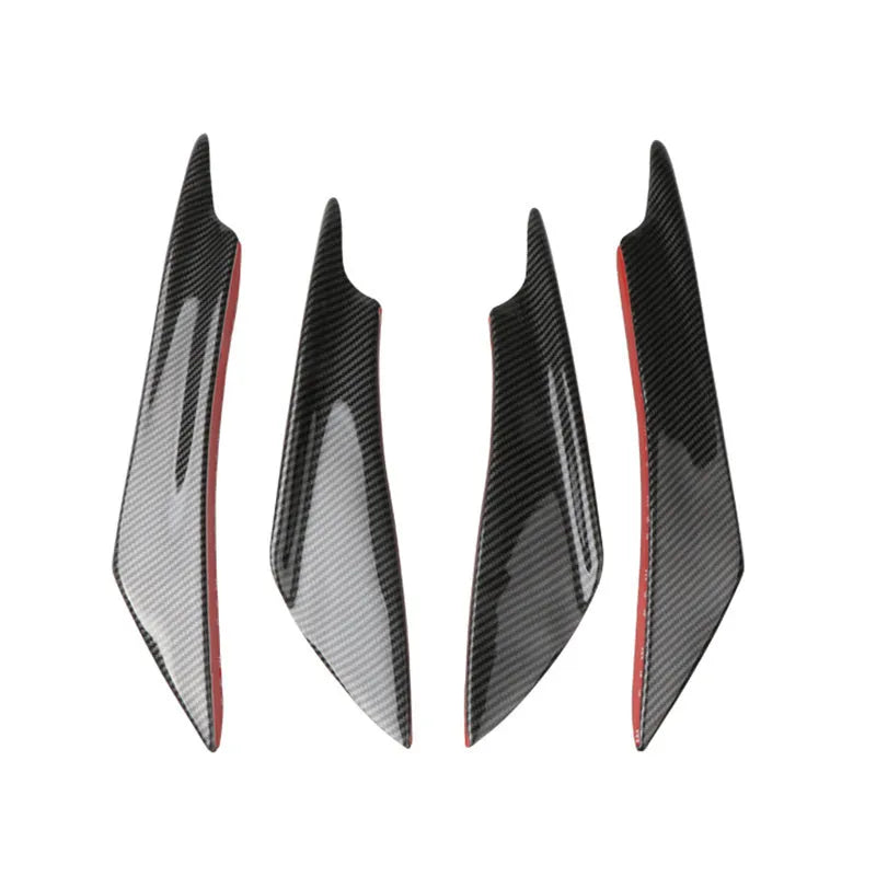 Carbon fibre automotive bumper blade kit with four ABS plastic air spoilers for vehicle modification