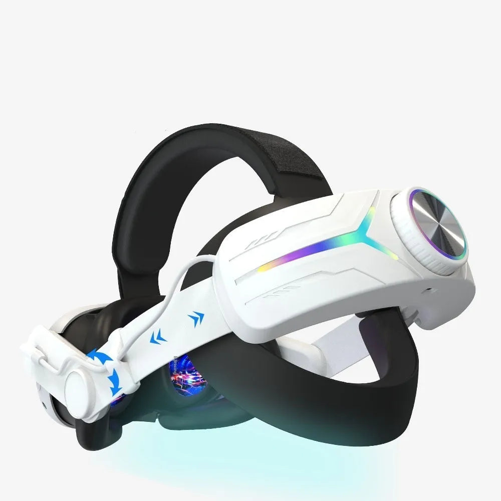 VR headset charging head strap for Meta Quest 3 with 8000 mAh power, ABS body, 27cm x 17.5cm x 5cm, in Elite Colour, Pure White or Pure Black