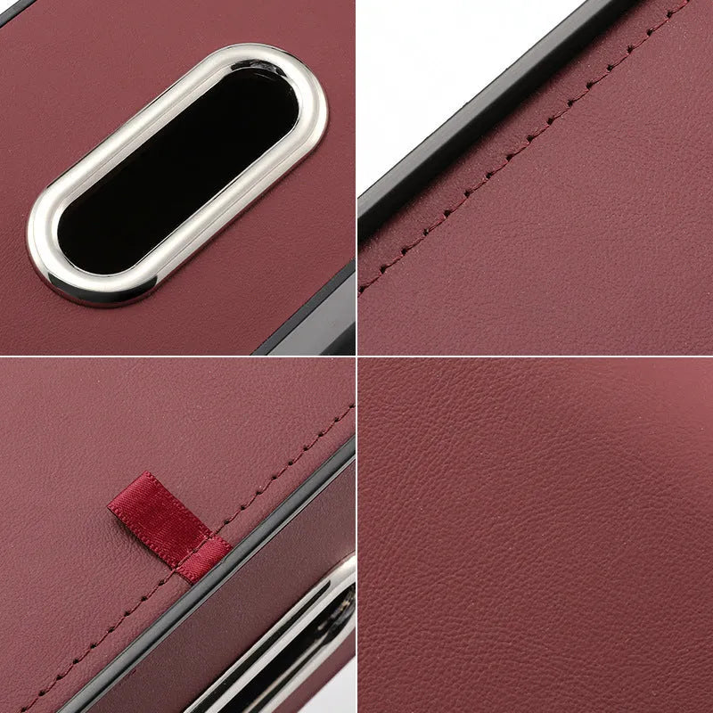 Genuine leather car tissue box holder with suspended mounting in multiple colour options