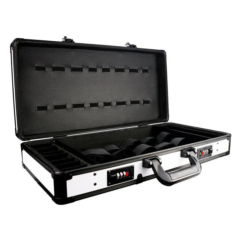 PVC hair tools storage suitcase open showing interior space for styling equipment