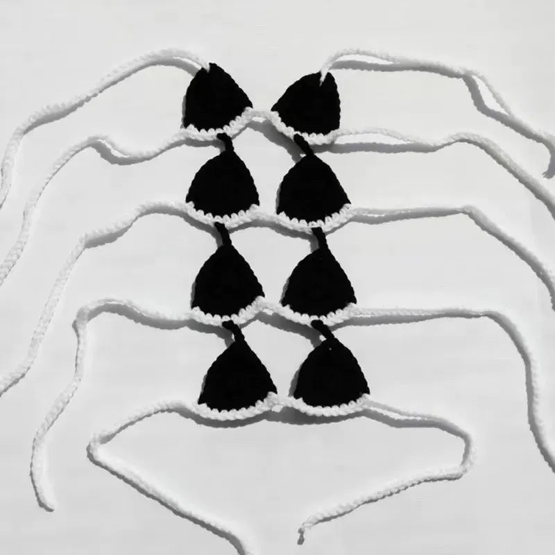 Cat wearing bra and bikini costume set in one of five available colours for Halloween or festival events
