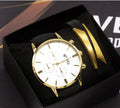 Men's quartz wrist watch with pointer display and calendar, business fashion style, available in four options