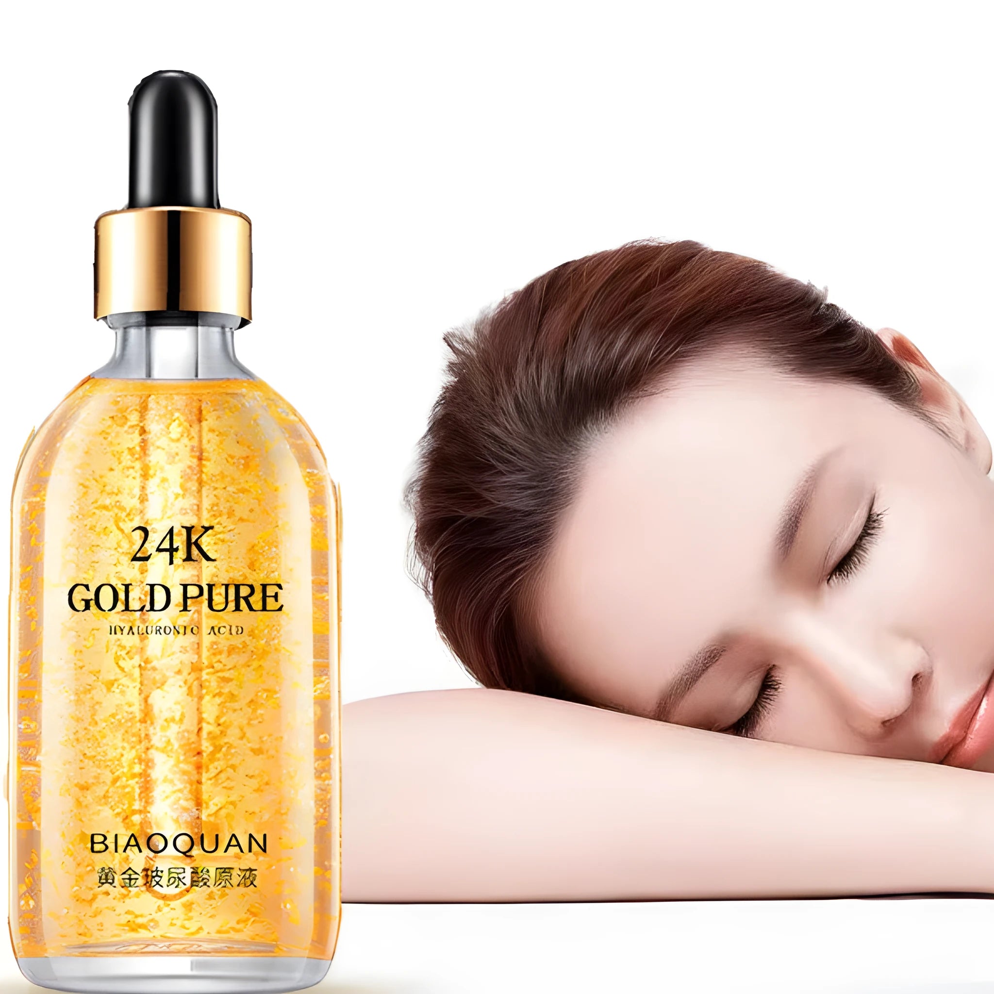 Firming and lifting skin care essence 100ml gold liquid with ginseng and cordyceps extracts
